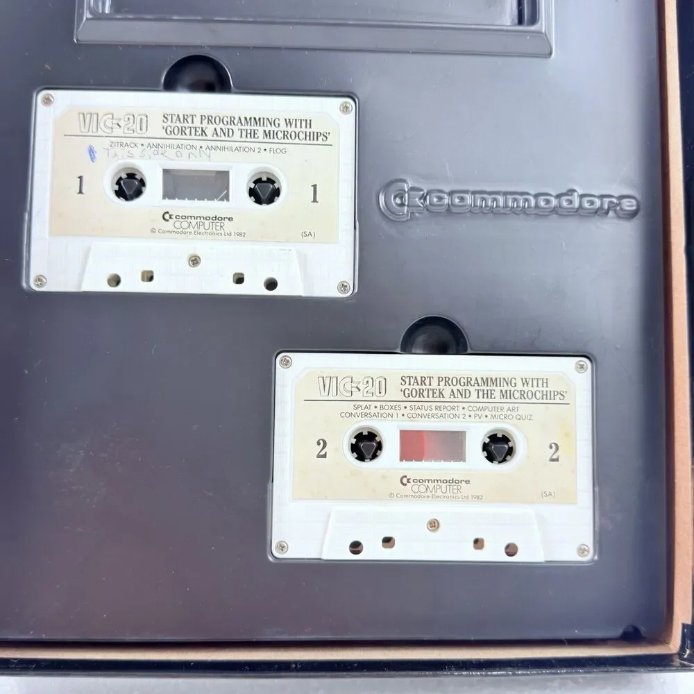 Vintage Commodore Vic-20 GORTEK AND THE MICROCHIPS Start Programming W/ 2 Tapes